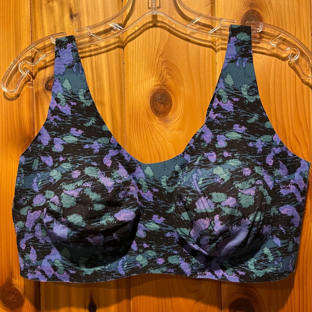 Knix‎ Bra Revolution Pullover Wireless Smoothing Black Purple Green XL+